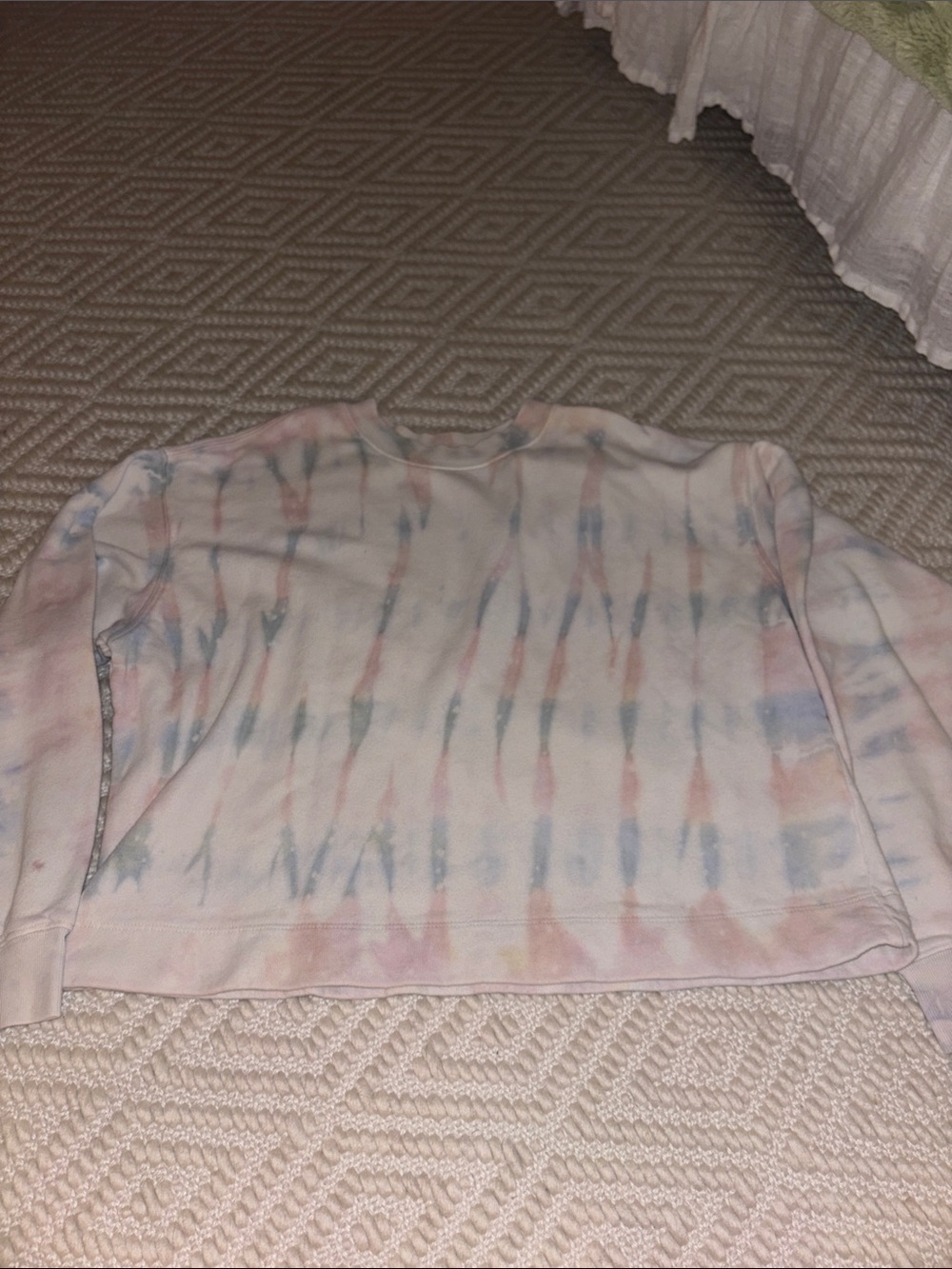 Velvet Pastel Tie-Dye Crewneck Sweatshirt in Pink & Blue